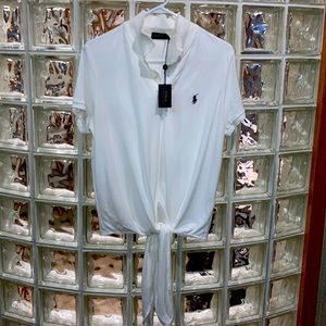 **NEW NWT** POLO Ralph Lauren waist-tie polo shirt
